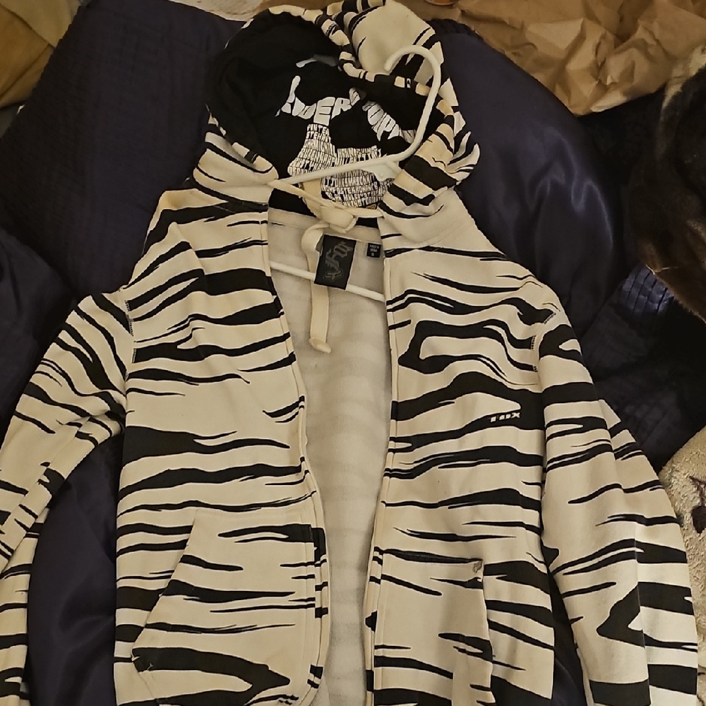 Fox Black and White Zebra Print Hoodie